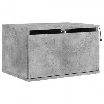 Noptiere montate pe perete cu lumini LED, 2 buc., gri beton - Img 5