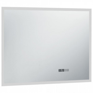 Oglindă cu LED de baie cu senzor tactil și afișaj oră, 80x60 cm - Img 3