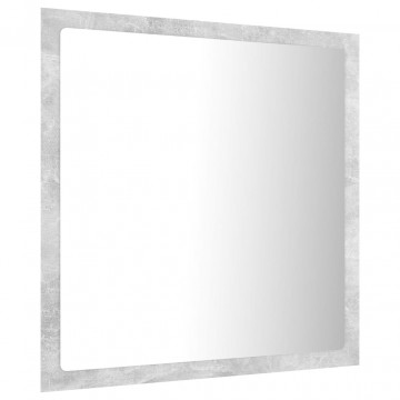 Oglindă de baie cu LED, gri beton, 40x8,5x37 cm, PAL - Img 6