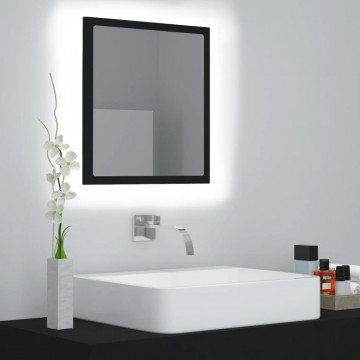 Oglindă de baie cu LED, negru, 40x8,5x37 cm, PAL - Img 1