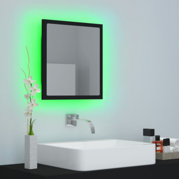 Oglindă de baie cu LED, negru, 40x8,5x37 cm, PAL - Img 3