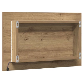 Oglindă de baie cu lumină LED, stejar artizanal, 60x8,5x38 cm - Img 7