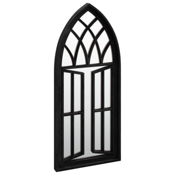 Oglindă de grădină, negru, 70x30 cm, fier, uz exterior - Img 3