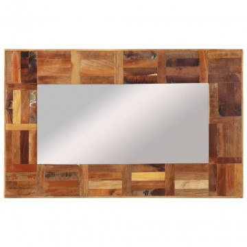 Oglindă de perete, 50x80 cm, lemn masiv reciclat - Img 2