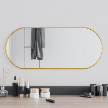 Oglindă de perete, auriu, 70x30 cm, ovală - Img 1