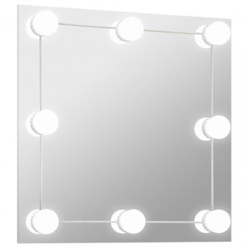Oglindă de perete cu lumini LED, sticlă, pătrată - Img 2