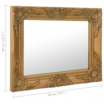 Oglindă de perete în stil baroc, auriu, 50 x 40 cm - Img 5