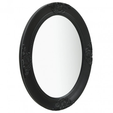 Oglindă de perete în stil baroc, negru, 50 x 70 cm - Img 2