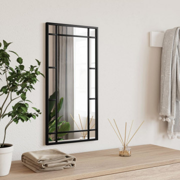 Oglindă de perete, negru, 30x60 cm, dreptunghiulară, fier - Img 1