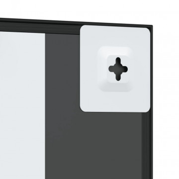 Oglindă de perete, negru, 40x40 cm, pătrată, fier - Img 5