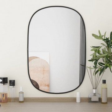 Oglindă de perete, negru, 60x40 cm - Img 1