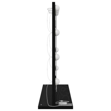 Oglindă de toaletă cu lumini LED Stejar Negru 60x55x18 cm - Img 4