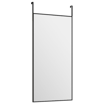 Oglindă pentru ușă, negru, 30x60 cm, sticlă și aluminiu - Img 3