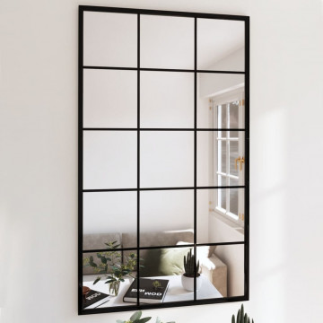 Oglinzi de perete, 2 buc., negru, 100x60 cm, metal - Img 1