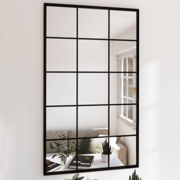 Oglinzi de perete, 6 buc., negru, 100x60 cm, metal - Img 1