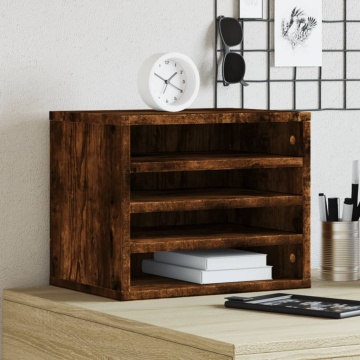 Organizator birou, stejar fumuriu, 36x26x29,5 cm lemn prelucrat - Img 1