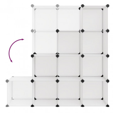 Organizator cub de depozitare, 12 cuburi, transparent, PP - Img 5