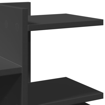 Organizator de birou, negru, 49x20x52,5 cm, lemn prelucrat - Img 6