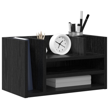Organizer birou din stejar negru 44.5x24x25 cm Lemn îmbunătățit - Img 3