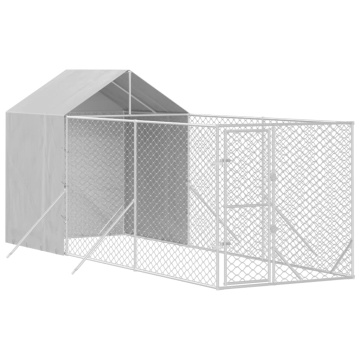 Padoc de exterior cu acoperiș argintiu 2x6x2,5m oțel galvanizat - Img 3
