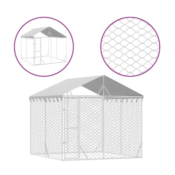 Padoc de exterior cu acoperiș argintiu 3x3x2,5m oțel galvanizat - Img 2