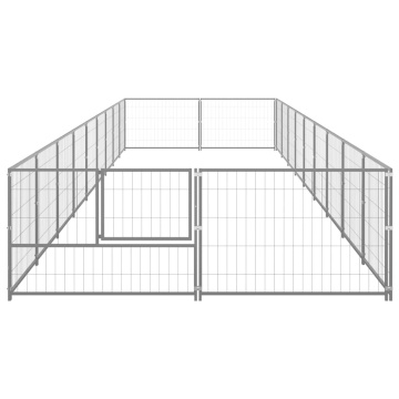 Padoc pentru câini, argintiu, 18 m², oțel - Img 3