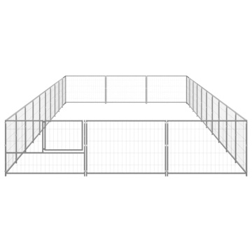 Padoc pentru câini, argintiu, 30 m², oțel - Img 3
