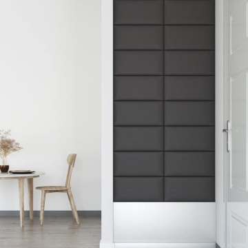 Panouri de perete 12 buc. gri 60x30 cm piele ecologică 2,16 m² - Img 4