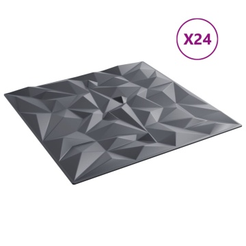 Panouri de perete 24 buc. gri 50x50 cm XPS 6 m² ametist - Img 4