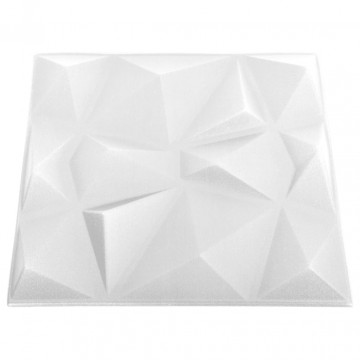 Panouri de perete 3D 24 buc. alb 50x50 cm model diamant 6 m² - Img 6