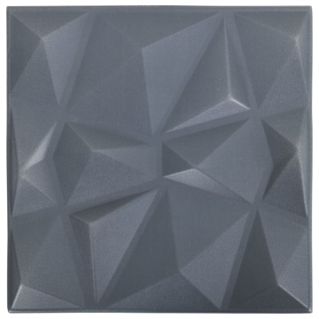 Panouri de perete 3D 24 buc. gri 50x50 cm model diamant 6 m² - Img 2