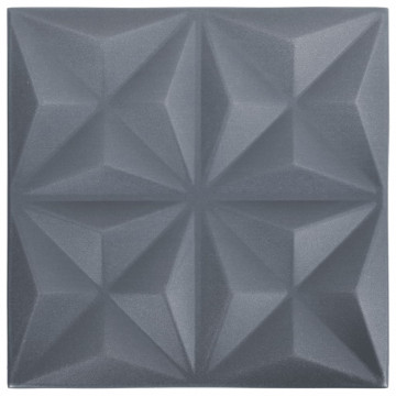 Panouri de perete 3D 48 buc. gri 50x50 cm model origami 12 m² - Img 2