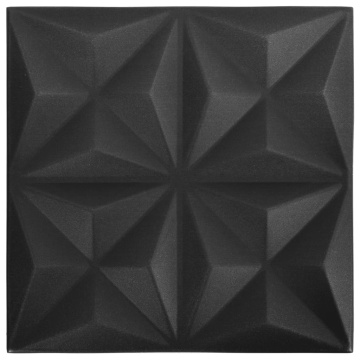 Panouri de perete 3D 48 buc. negru 50x50 cm model origami 12 m² - Img 2