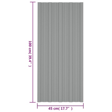 Panouri pentru acoperiș 12 buc. gri 100x45 cm oțel galvanizat - Img 6