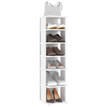 Pantofar, alb, 27,5x27x102 cm, lemn compozit - Img 5