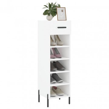 Pantofar, alb, 30x35x105 cm, lemn compozit - Img 3