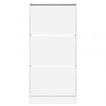 Pantofar, alb, 60x21x125,5 cm, lemn compozit - Img 8