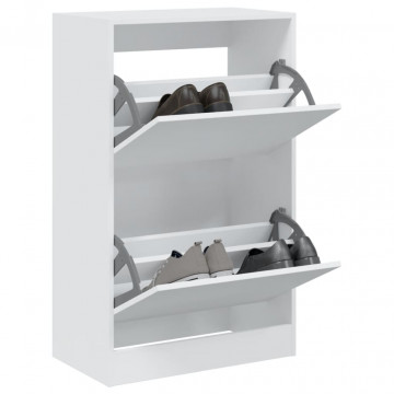Pantofar, alb, 60x34x96,5 cm, lemn compozit - Img 1