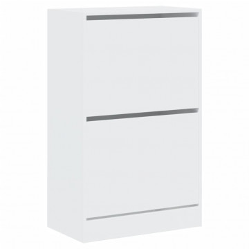Pantofar, alb, 60x34x96,5 cm, lemn compozit - Img 4