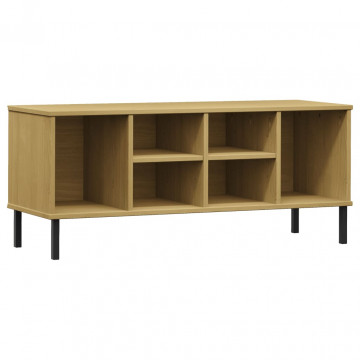 Pantofar cu picioare metalice „OSLO” maro 106x35x45 cm lemn - Img 2