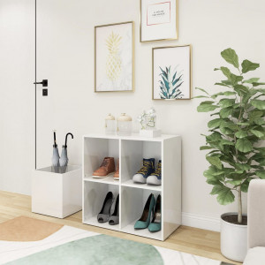 Pantofar de hol, alb extralucios, 105x35,5x70 cm, PAL - Img 1