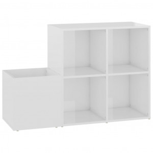 Pantofar de hol, alb extralucios, 105x35,5x70 cm, PAL - Img 2