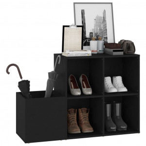 Pantofar de hol, negru, 105x35,5x70 cm, PAL - Img 4