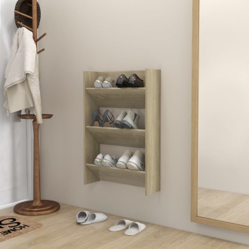 Pantofar de perete, stejar sonoma, 60x18x90 cm, PAL - Img 1