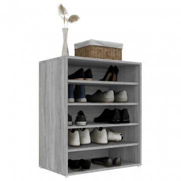 Pantofar, gri sonoma, 60x35x70 cm, lemn compozit - Img 4