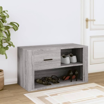 Pantofar, gri sonoma, 80x35x45 cm, lemn prelucrat - Img 3