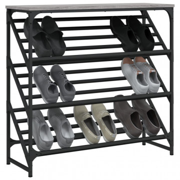 Pantofar, gri sonoma, 90x30x85 cm, lemn prelucrat - Img 3