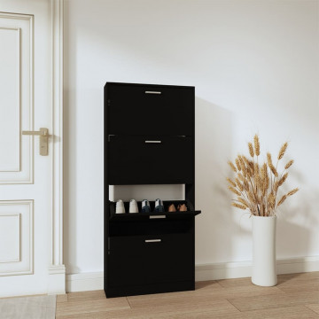 Pantofar, negru, 59x17x150 cm, lemn compozit - Img 1