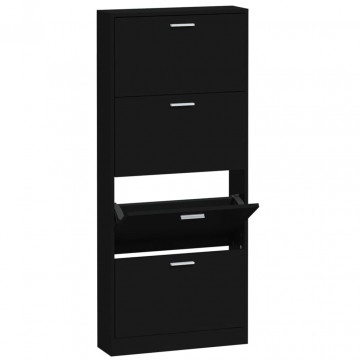 Pantofar, negru, 59x17x150 cm, lemn compozit - Img 2
