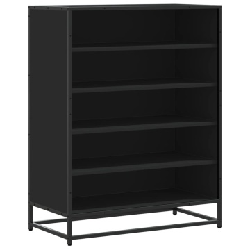 Pantofar, negru, 75x38x97,5 cm, lemn prelucrat/metal - Img 2